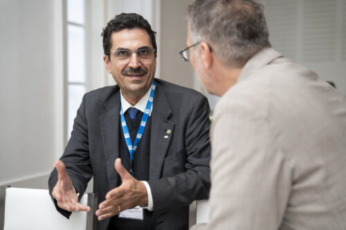 Participants chatting after opening ceremony