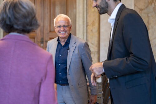 Gerald Schweighofer chatting before his interview