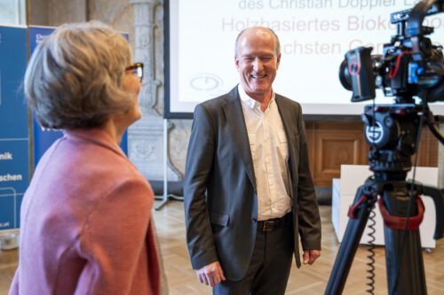 Anton Friedl giving an interview