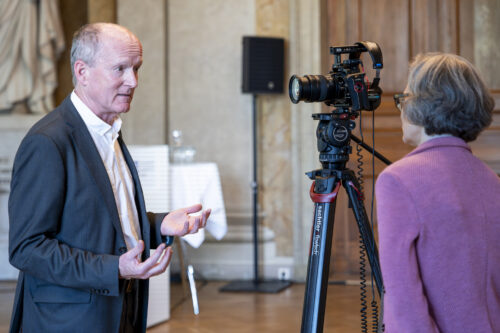 Anton Friedl giving an interview