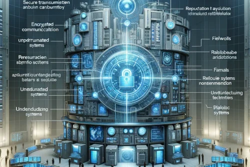 This picture depict a high-tech system with a locker in the center, that is a symbol for safety and security.