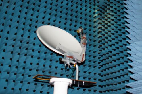 Parabolic antenna in the shielded anechoic chamber