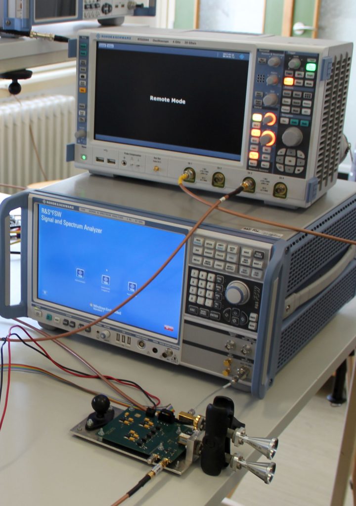 Millimetre wave signal analyser R&S FSW 67 with real time oscilloscope R&S RTO 2044 as digitizer