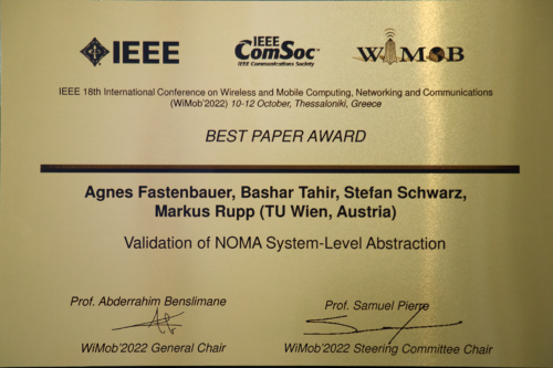 Urkunde WiMob 2022 Best Paper Award