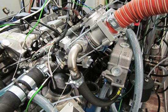 Mit Bio-Ethanol betriebener Motor am Prüfstand der TU Wien