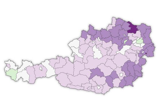 Wie sieht es in unterschiedlichen Regionen Österreichs mit Gender-Gleichheit aus? (Hier: Daten zur Einkommensschere)