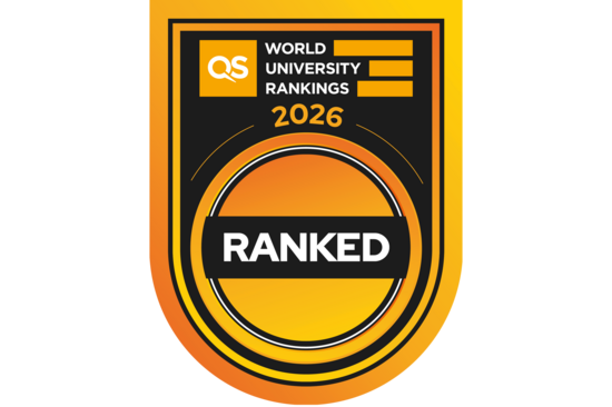 Abzeichen des QS World University Rankings 2025 - mit dem Hinweis "Ranked"