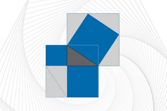 geometrische Figur aus Drei- und Vierecken