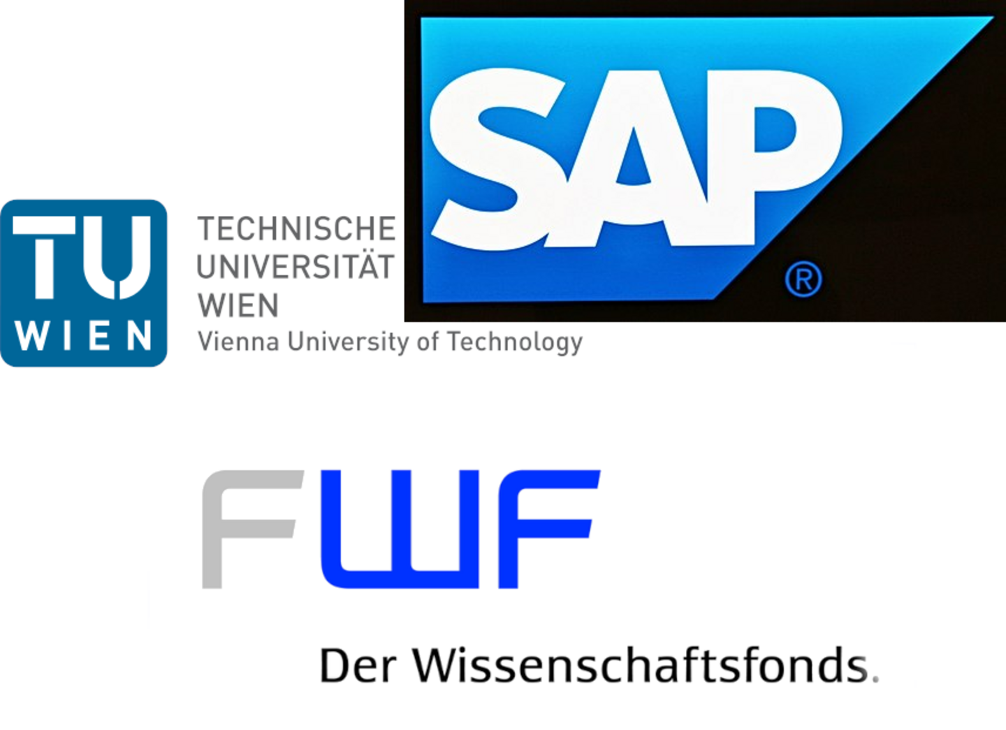 Logos von TU Wien, SAP und FWF