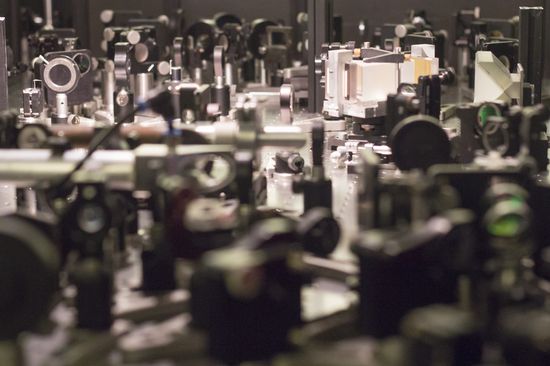 Optische Bank am Institut für Photonik (TU Wien)