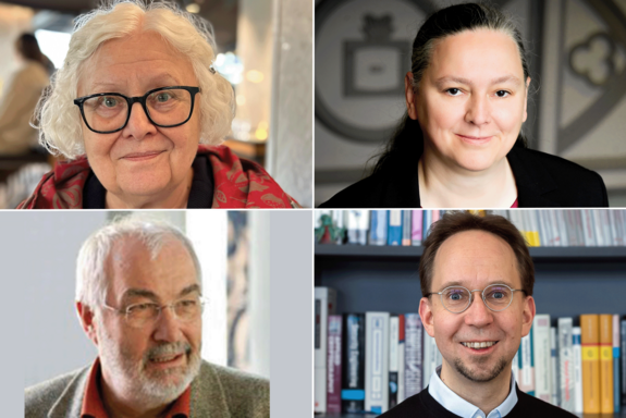 Collage mit vier Kopfbildern in Farbe.