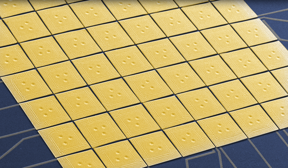 Das Herzstück der Messung, in einer Mikroskopaufnahme: 8 mal 8 kleine Quadrate
