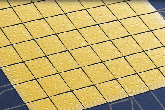 Das Herzstück der Messung, in einer Mikroskopaufnahme: 8 mal 8 kleine Quadrate