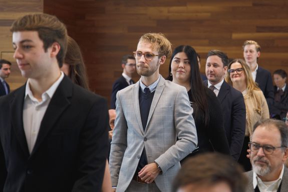 Graduates during the ceremonal entry I