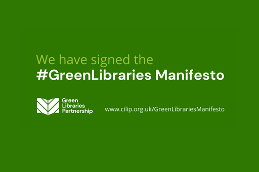 We have signed the green libraries manifesto. https://www.cilip.org.uk/page/GreenLibrariesManifesto