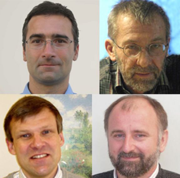 Das Autorenteam der Publikation: oben Florian Mittendorfer (l) und Raimund Podloucky(r), unten: Michael Weinert (l) und Josef Redinger (r).