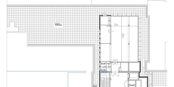 Kontaktraum CAD Plan leer mit Maßen