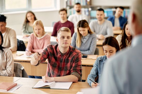 Students in a seminar room.