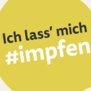 Sujet Österreich impft, gelbe Sprechblase mit Text "Ich lass mich #impfen"