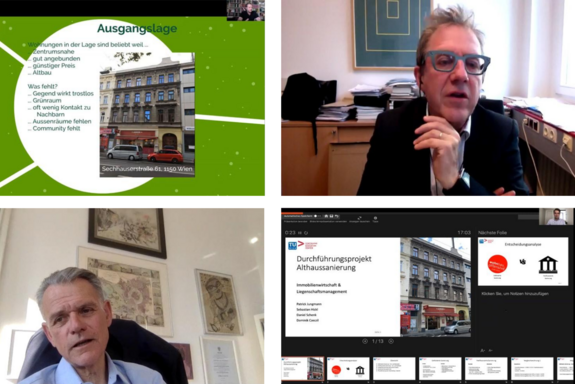 Pictures of faculty members and Students in online presentation