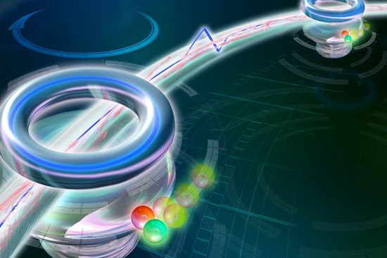 [Translate to English:] Trotz störenden Rauschens kann man mit speziellen Tricks Quanten-Bits miteinander koppeln.