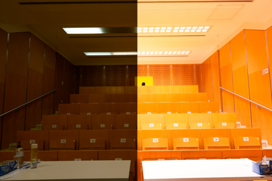 Hörsaal vorher nachher Vergleich