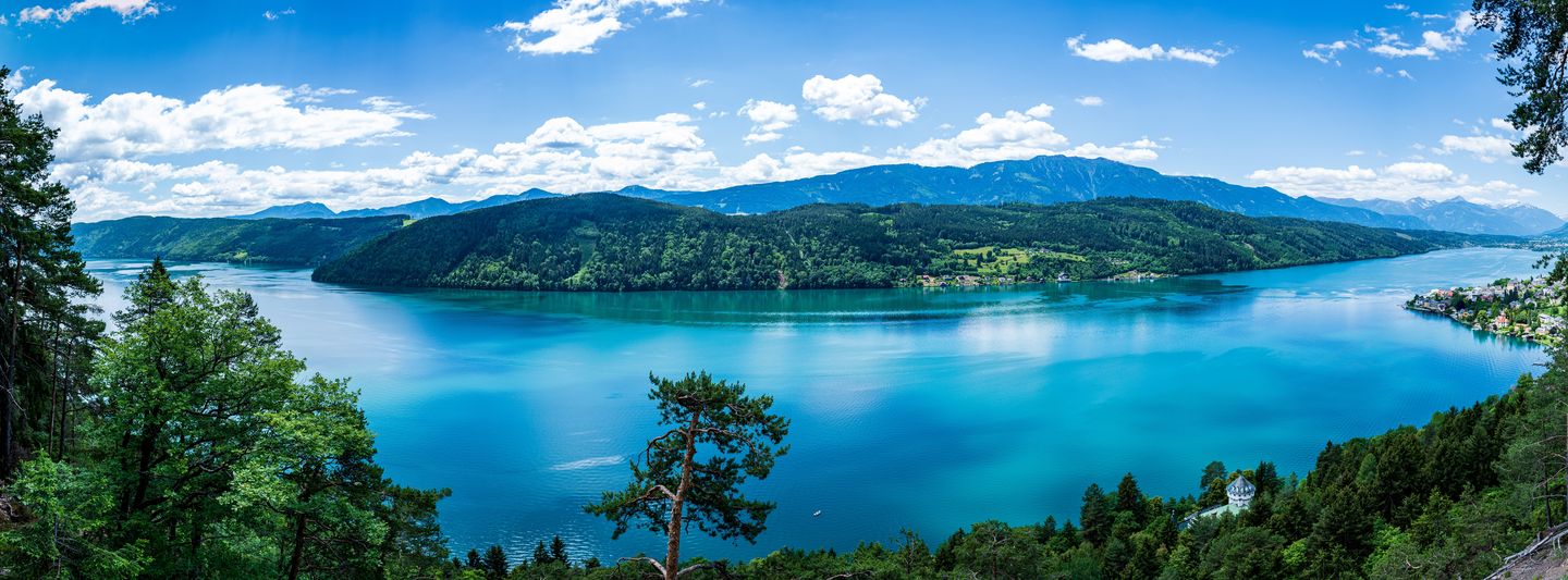 Lake Millstaetter See from above, oout of the woods.