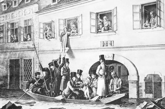 Flood in Vienna around 1830