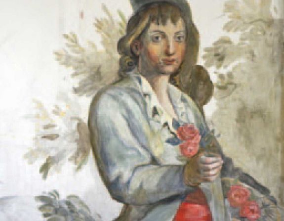 Marie Janssen: Ragazzo con Rose | Jüngling mit Rose - Kasein auf Putz (2012) - Kopie einer Temperamalerei von Ignazio Moder (1799) in der Villa di Geggiano | Siena (Foto: Daedalus) Marie Janssen: Ragazzo con Rose | Jüngling mit Rose - Kasein auf Putz (2012) - Kopie einer Temperamalerei von Ignazio Moder (1799) in der Villa di Geggiano | Siena (Foto: Daedalus)