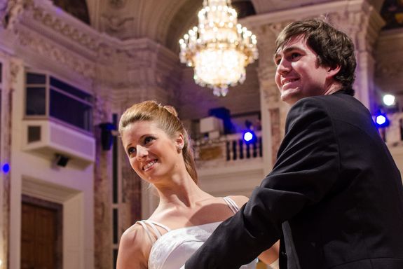 TU Ball A dancing couple at the TU Wien Ball in the Hofburg.