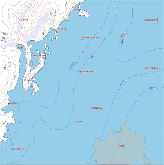 Urmeer: Paläogeographische Karte Urmeer: Paläogeographische Karte