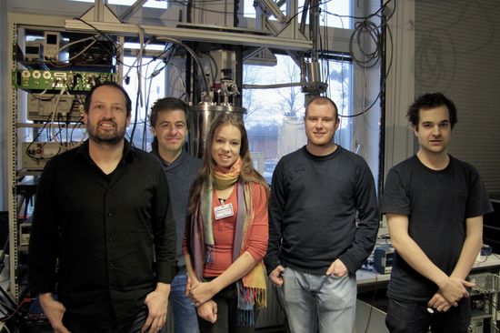 [Translate to English:] Das Team: Johannes Majer, Stefan Nevacsil, Noomi Peterschofsky, Thomas Astner, Andreas Angerer (v.l.n.r)