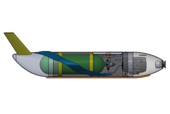 Schematic of component arrangement in UAS fuselage