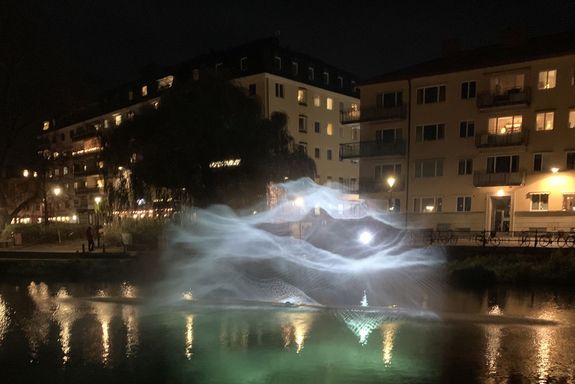 Lichtershow in einer Stadt