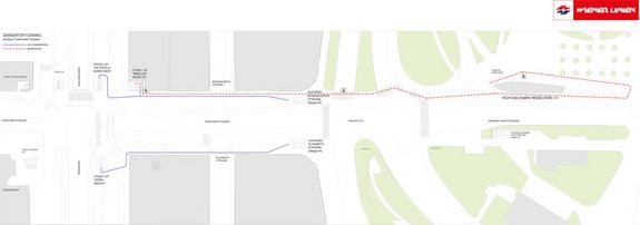 Sperre Ladenstraße - Station Karlsplatz (Copyright Wiener Linien) Sperre Ladenstraße - Station Karlsplatz (Copyright Wiener Linien)