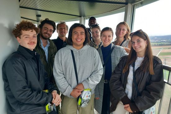 Group of students in wind turbine