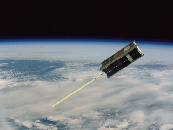 Mini-Satellit im Kosmos