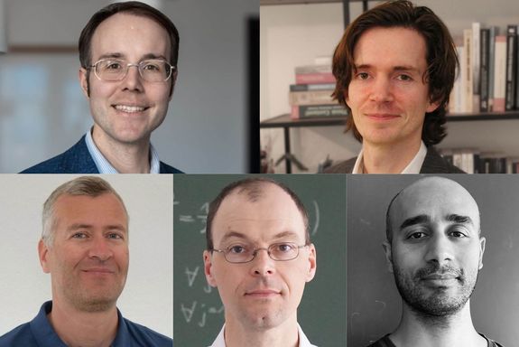 Collage: Emanuel Sallinger und Thomas Sheppard (oben, von links)  Wolfgang Kemmetmüller, Andreas Steinböck und Mohammad Ivaki (unten, von links)