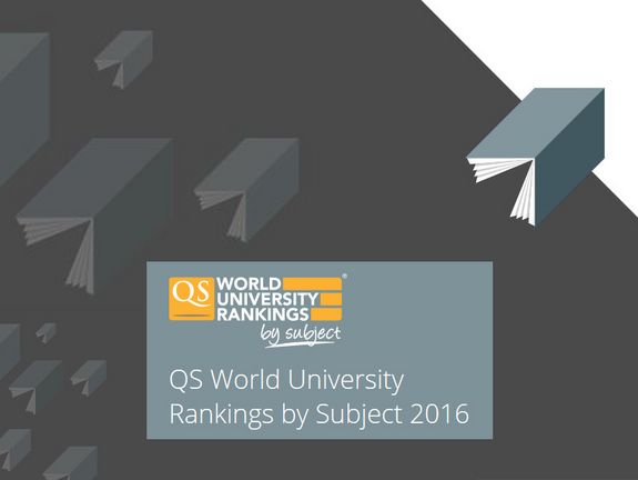 QS World University Ranking by Subject 2016