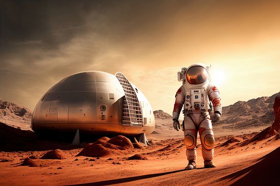 Space Habitat and Astronaut