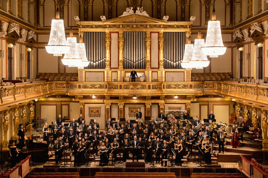 Die Bläserphilharmonie im festlichen Rahmen des Wiener Musikvereins.