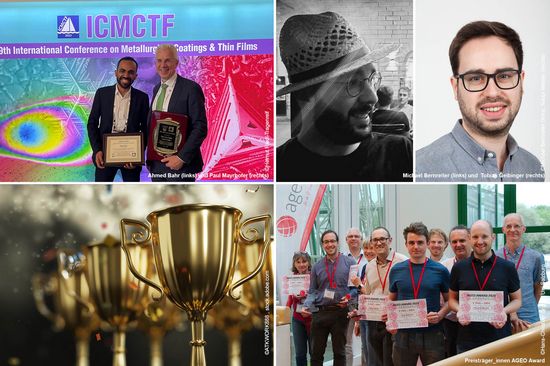 Collage mit Gruppenfotos der Award-Gewinner sowie ein Bild das mehrere Pokale zeigt