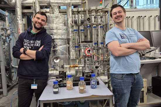 two people in the lab