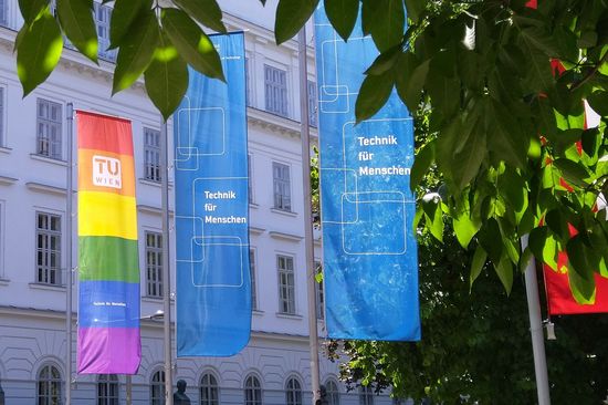 Rainbow flag at TU Wien