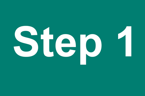 sign "step 1"