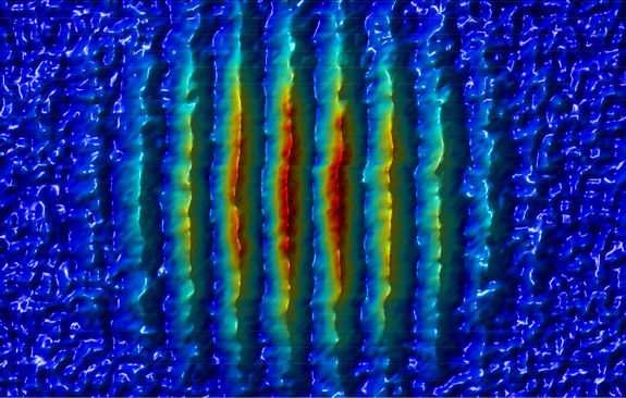 Wellenmuster, die durch Interferenz der Atomwellen entstehen