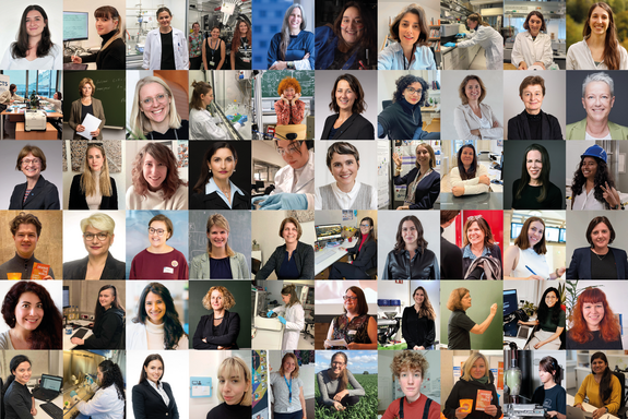 Collage mit 60 Frauen und nicht-binäre Personen.