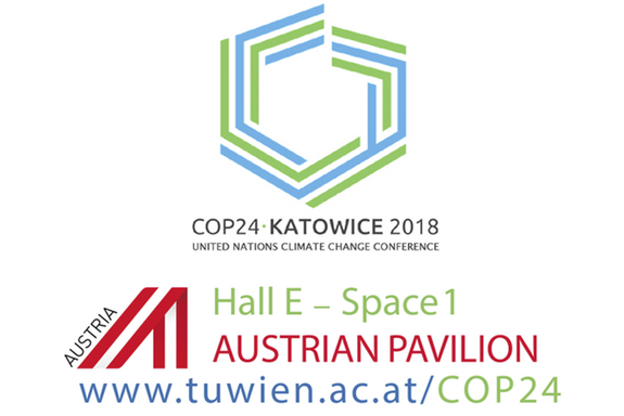 Logo COP24 mit Standadresse