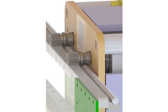 Ausführung mit einer Schlittenlagerung, die von den Rotoren des Multirotor-Motors übernommen wird