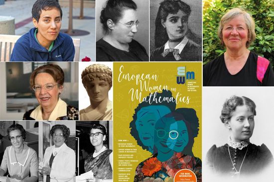 A collage showing some famous female mathematicians